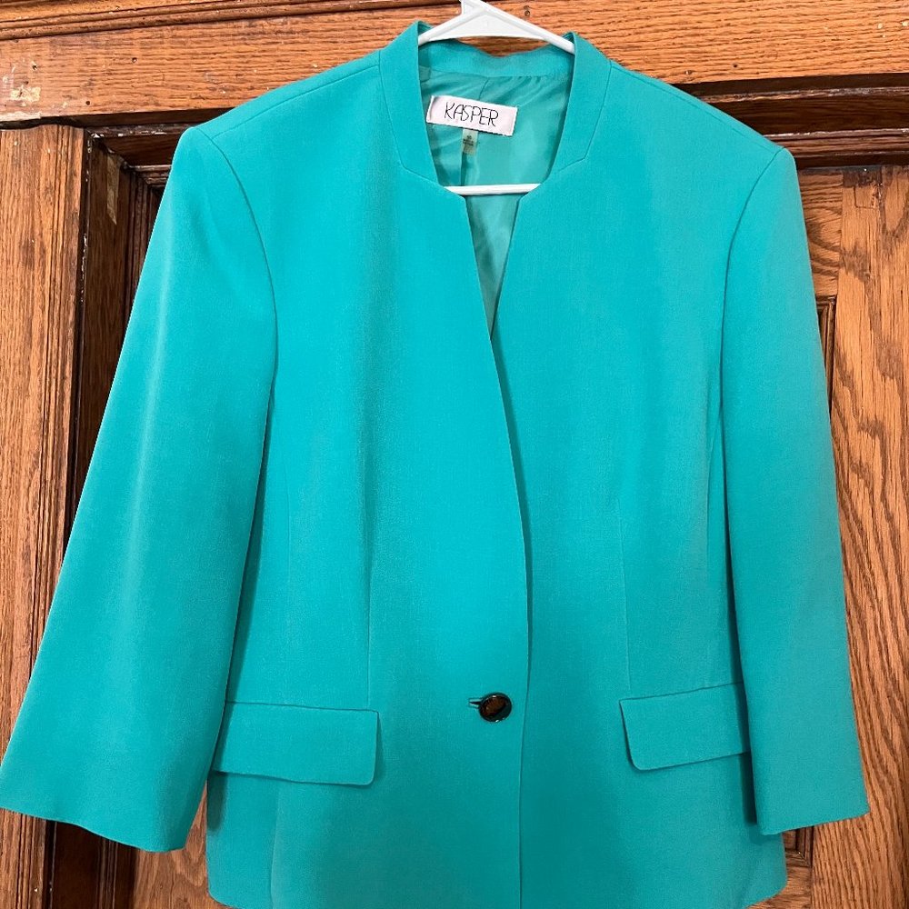 Kasper Women's Blazer 16 Turquoise Like New